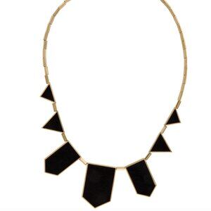 House of Harlow 1960 Geometric Leather Station Necklace